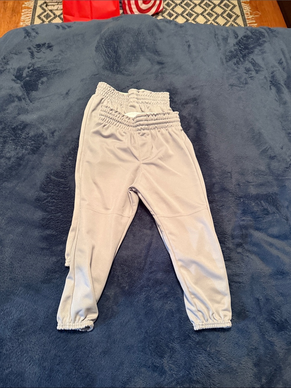 Kids Elastic waist baseball/softball pants- Light Gray